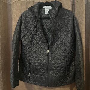 Free Country Black Puffer Jacket Lightweight Quilted